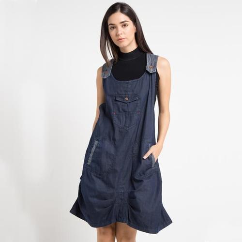 Foto Produk Miyoshi Jeans MY17OV117 Overall Skirt Medium Blue - Biru, M dari Indigoclusters Official