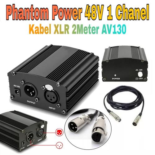 Foto Produk Phantom Power Supply 48V & Kabel XLR Male to Female for Mic Condenser dari Istana Glodok