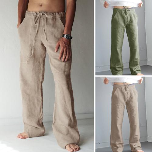 Men's Casual Cotton Linen Baggy Harem 