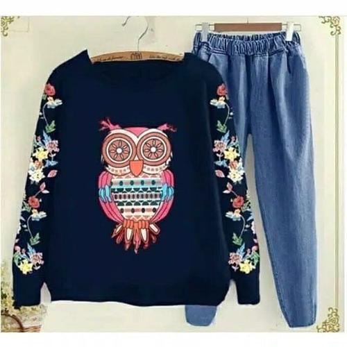JOGGER JEANS PANTS (satu set sweater 