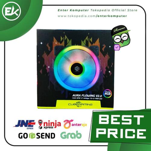 Gambar CUBE GAMING AURA FLOWING V2.0 RGB DOUBLE RING FANS - INNER & OUTER LED dari Enter Komputer Official undefined Tokopedia