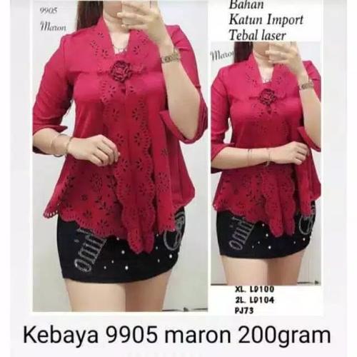 Foto Produk PROMO Kebaya Encim Modern Import Katun Laser - Merah, L dari Toserba online 99