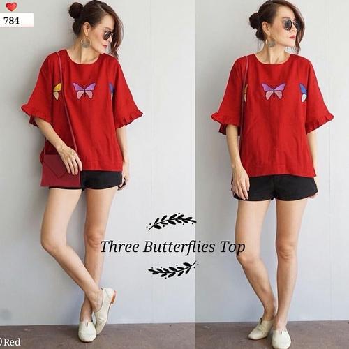Foto Produk 784 Three Butterflies Top Red dari fashion_tnabang