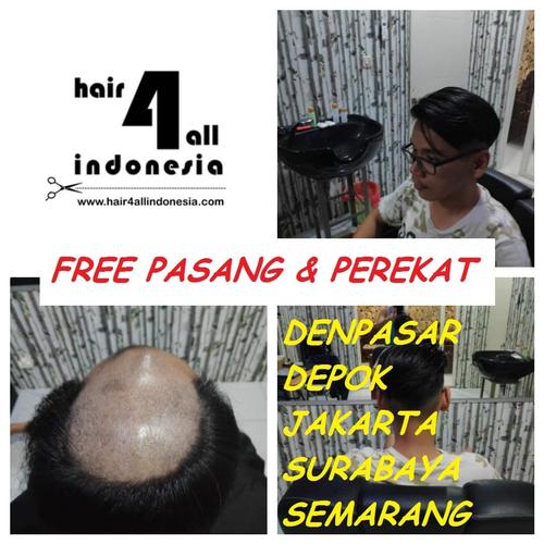 kode:JK18 wig pria toupee PREMIUM rambut asli 100% bisa dipakai renang di  Impormudahid Tokopedia
