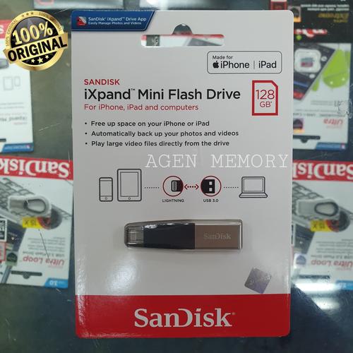 Foto Produk SANDISK IXPAND MINI 128GB USB 3.0 / DUAL DRIVE 128 GB FOR IPHONE dari AGEN MEMORY
