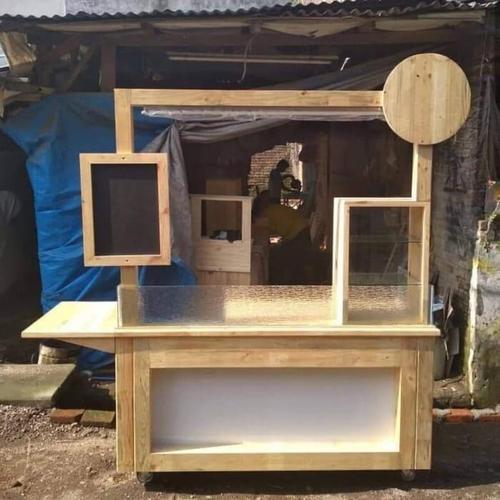 Jual booth jati belanda / gerobak kayu / booth thai tea / booth ...