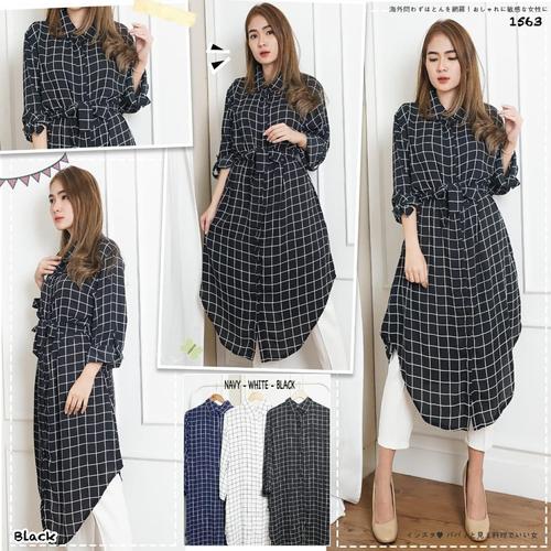 Foto Produk 1563 macamia / KEMEJA TUNIK BLOUSE FORMAL BESTSELLER TERMURAH BIGSIZE dari megapura