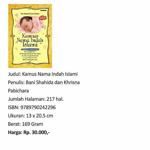 Jual Promo Buku Nama Bayi Islam Jakarta Pusat Drajat Samosir Tokopedia