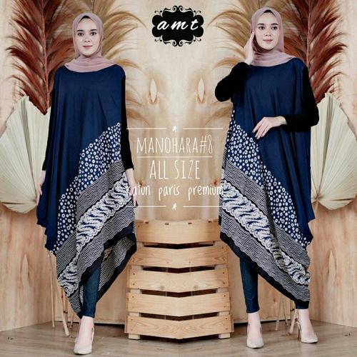 Foto Produk batik Sri sleeveless long tunic baju kondangan modern - navy dari Batik Sri