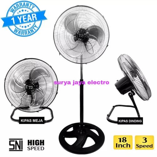 Foto Produk kipas angin besi TORNADO AOYAMA 18" 3 in1 bisa duduk dinding n berdiri dari surya jaya electro