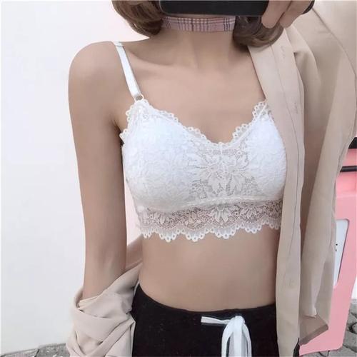 Foto Produk Sport Bra Wanita Renda / Bra Motif Bunga - Putih dari VishionStyle