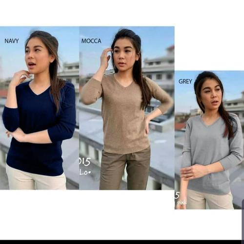 Gambar V neck lengan 3/4 dari Ichelle Store Jakarta Barat Tokopedia