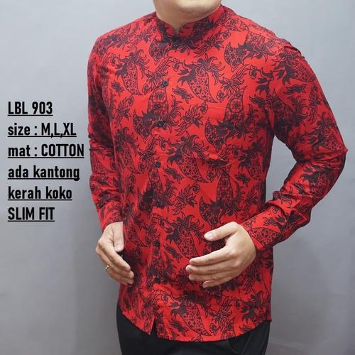 Foto Produk Baju Batik Pria Slim Fit OB147 Imlek edition dari Lina Batik Distro