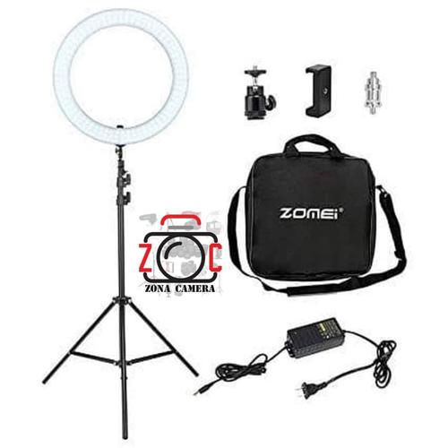 Foto Produk Ring Light LED RL18 Bi-Color Zomei Ringlight 2 Warna Ringlite Komplit dari zona camera