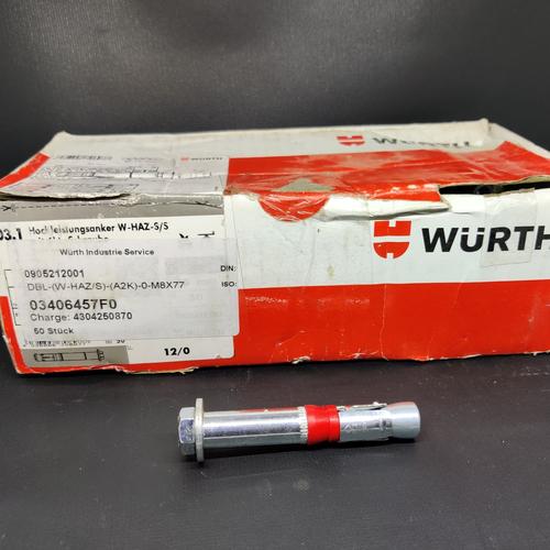 Jual WURTH M8X77 Galvanized Zinc Anchor bolt Dynabolt / Baut Beton M8