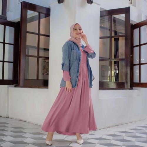 Foto Produk Inayah basic dress Rose by Vanilla Hijab - Rose, M dari FWS sale