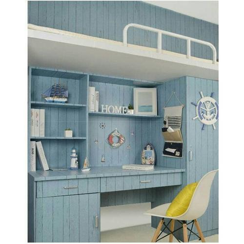 Jual GEN WPS501 BLUE WOOD LIST WALLPAPER STICKER WALPAPER DINDING Kab