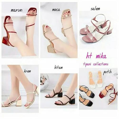 Jual sandal high heels hak tahu mika 