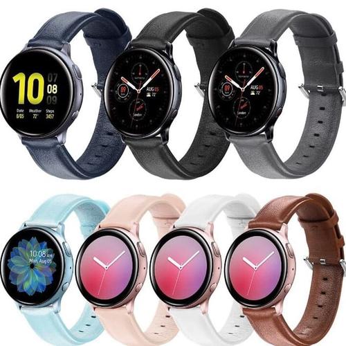Foto Produk STRAP KULIT LEATHER TALI JAM SAMSUNG GALAXY WATCH ACTIVE 2 40MM 44MM dari Jktmanshop