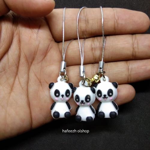 Foto Produk Gantungan Kunci Tali Strap Hp Handphone Cute Panda dari hafeezh olshop
