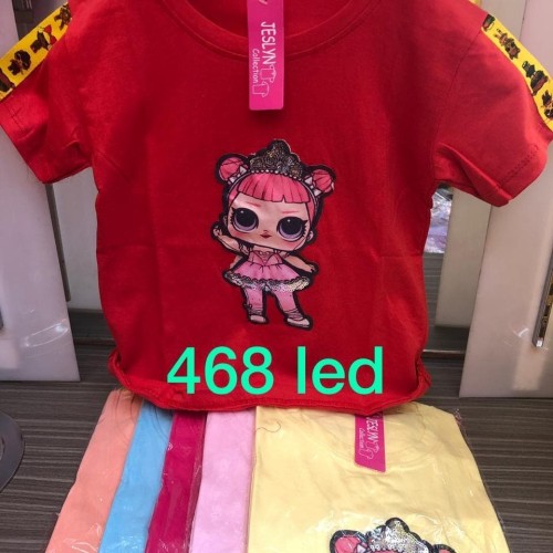 Foto Produk Kaos anak lampu mono led lol bisa nyala/kaos anak perempuan lol lampu dari milias asesoris