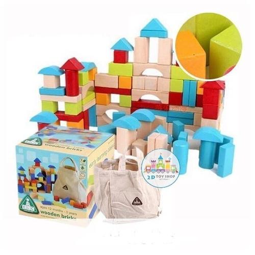 Foto Produk Mainan anak edukasi - elc blocks - mainan balok kayu - wooden toys dari 2D