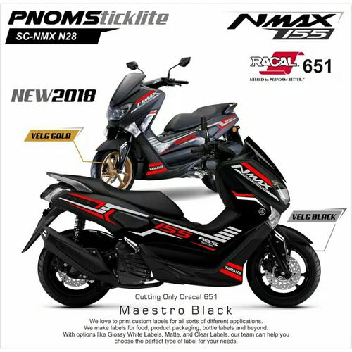 Jual CUTTING STICKER YAMAHA NMAX motor hitam sticker warna merah putih