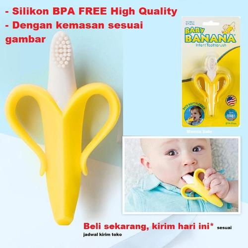 Foto Produk sikat gigi bayi baby banana toothbrush teether silikon bpa free dari Mamia Sale