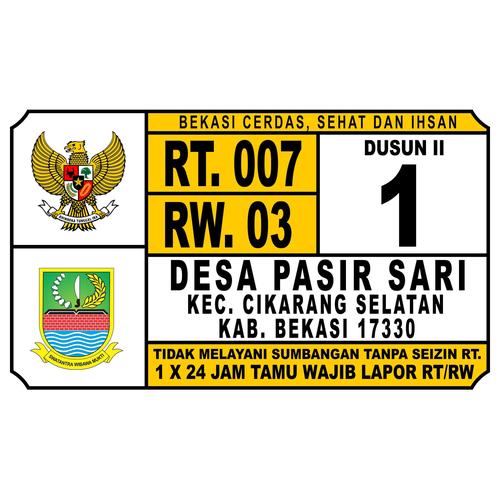 Jual NOMOR RUMAH RT/RW - Kab. Bekasi - FAM plat nomor | Tokopedia