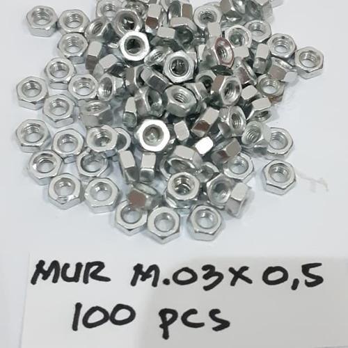 Foto Produk Mur M3 Mur Baut JP 3mm / per 100 pcs dari toko Bangunan Makmur