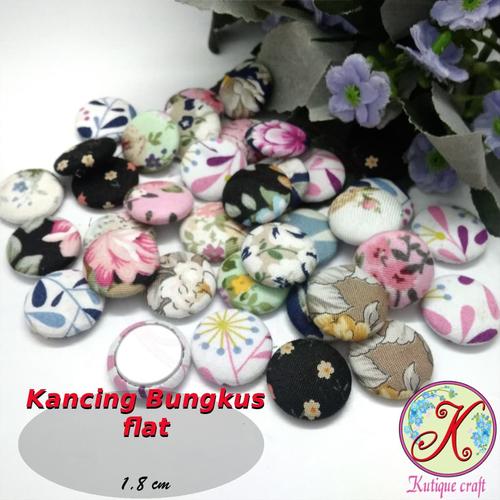Foto Produk Kancing Bungkus Flat 1,8cm Motif per 50 pcs dari Kutique Craft