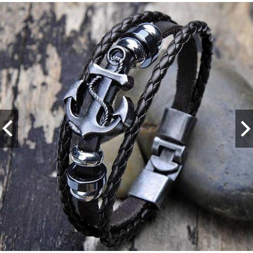 Foto Produk Bangle Cuff Gelang Pria Kulit Faux keren murah trendy import dari Satu Furniture Tangerang