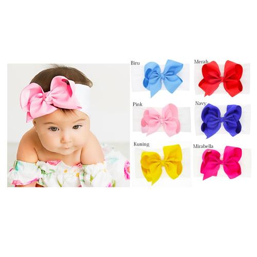 Foto Produk Bando Bayi / Bandana Bayi / Headband Bayi Cantik - BIRU dari M&K ( Mom & Kids)