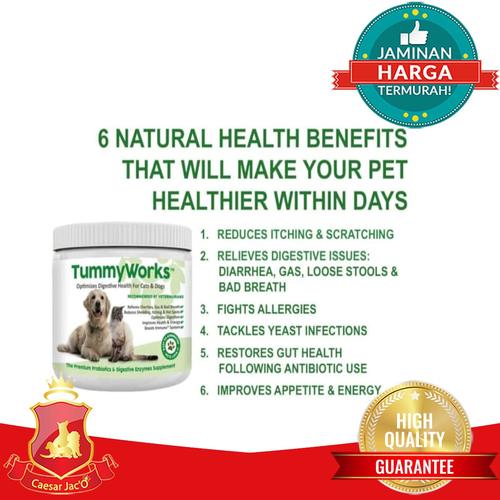 Foto Produk Vitamin Probiotic Penghilang Bau Kotoran Kencing Anjing Kucing Hewan dari Caesar Jac'O
