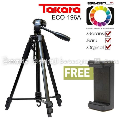 Foto Produk TAKARA ECO-196A Lightweight Tripod With Bag,Holder for Smartphone, cam dari serbadigital-id