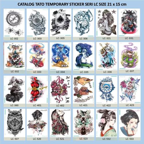 Foto Produk Catalog Tato Tatto Temporary Temporer Sticker Stiker Seri LC 21x15cm dari TisyaArt