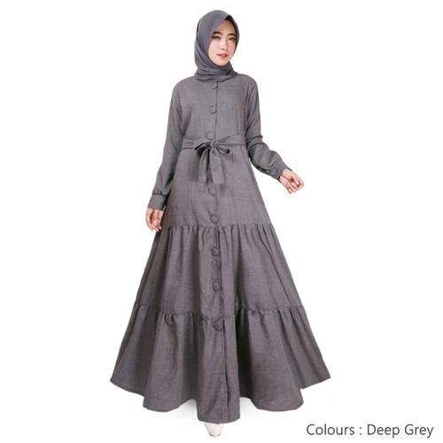 Foto Produk Gamis Muslim Original | Deanova Maxi | Deep Grey Supernova - Deep Grey dari Tazkia Hijab Store