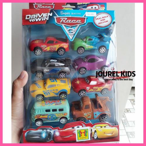 Foto Produk mainan the cars mc queen diecast set mobil pull back super racing dari jourel kids