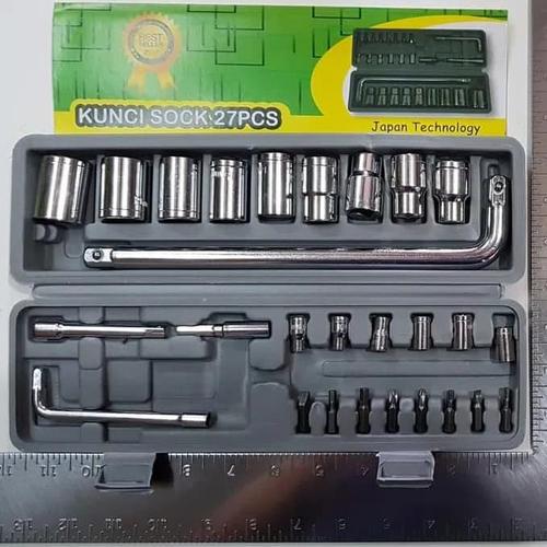 Foto Produk Kunci Sock / Socket / Shock / Sok Wrench 27 pcs Kenmaster Toolkit dari dajessvin