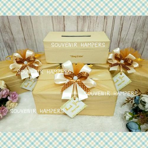 Foto Produk kotak tissue#kotak tissue custom#kotak kulit#hampers#wedding gift dari Chloe boetik