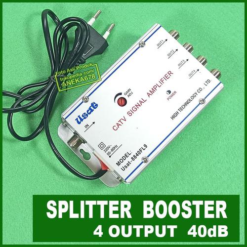 Foto Produk SPLITTER BOOSTER 40db ANTENA TV 4 WAY / 4 OUTPUT CATV SIGNAL TELEVISI dari ANEKA 678