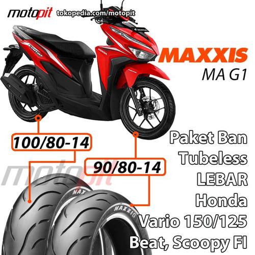 Foto Produk Maxxis Paket Ban Lebar Vario 150 125 Sepasang 90/80-14 100/80-14 MA G1 dari Motopit