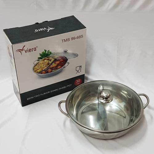 Foto Produk Panci Shabu Shabu Sekat Viera 30 cm / Shabu Suki Pot Stainless dari Damian's Kitchen
