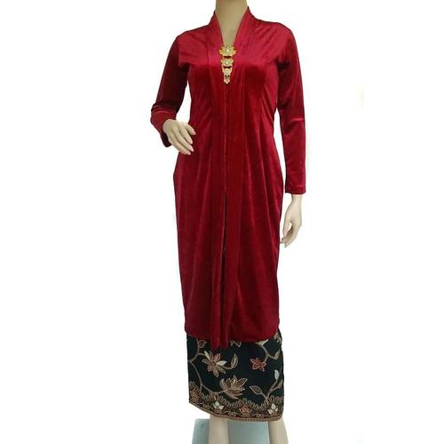 Foto Produk Kebaya Set Beludru Panjang Marun dari Ulfa's Kebaya