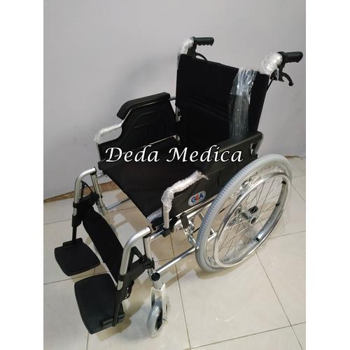Foto Produk Kursi roda Travel Traveling Umroh Aluminium + Double Rem GEA FS 908 LJ dari Deda Medica