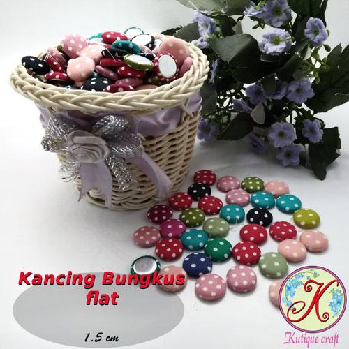 Foto Produk Kancing Bungkus Flat 1,5cm Polka per 100 pcs dari Kutique Craft