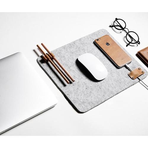 Gambar UCHII Felt Mouse Pad Multi Purpose Device Mat Holder Tatakan Organizer dari uchii store undefined Tokopedia