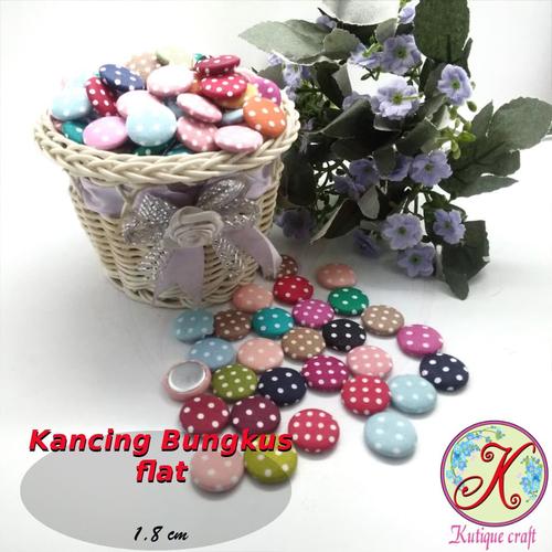 Foto Produk Kancing Bungkus Flat 1,8cm Polka per 100 pcs dari Kutique Craft