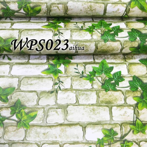 Foto Produk WALLPAPER STICKER / WALLPAPER 45CMx5M WPS023 white brick n leaves dari JEJOMART