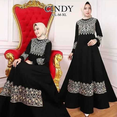 Foto Produk gamis busana abaya bordir original CINDY - Hitam, S dari GrosirAbaya